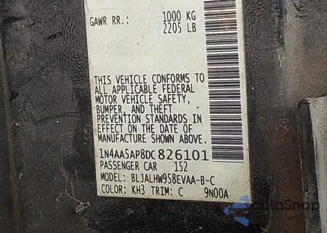 2013 Nissan Maxima 3.5 Sv from USA, damaged, VIN 1N4AA5AP8DC826101